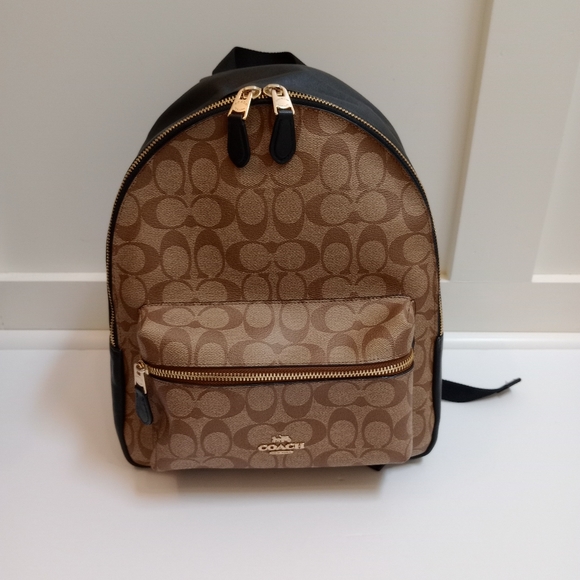 Coach Medium Charlie Backpack In Signature Canvas - Picture 4 of 14